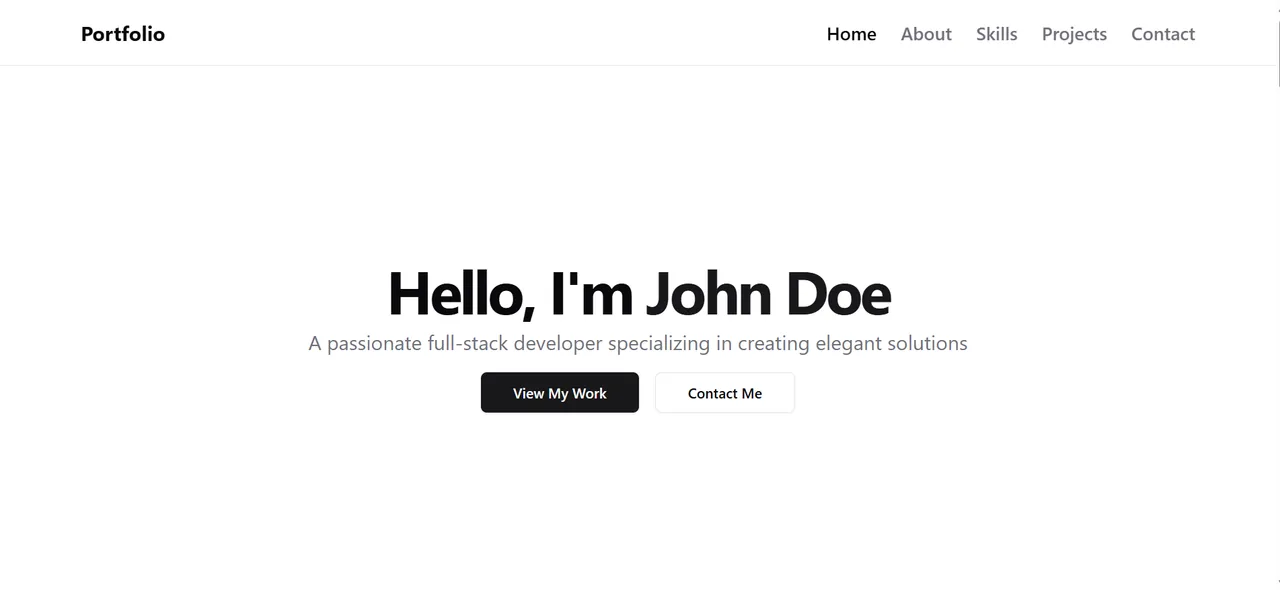 Portfolio Website Template screenshot